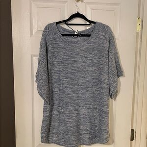 Croft & Barrow Heathered Blue Short Sleeve Sweater Tee